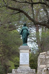 Low angle view of statue in park