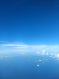 Scenic view of sea against blue sky