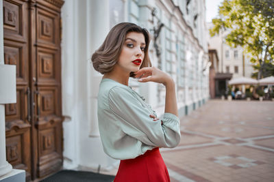 Young woman looking at camera