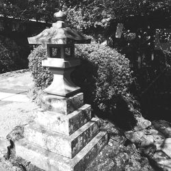 View of cross in cemetery