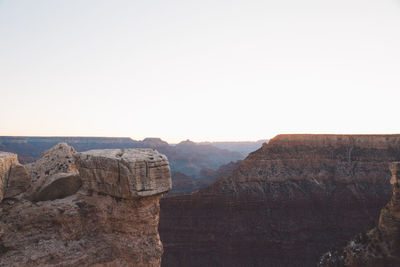 Scenic view of grand canyon national park against clear sky