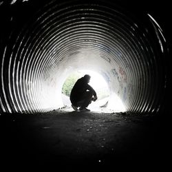 Woman in tunnel