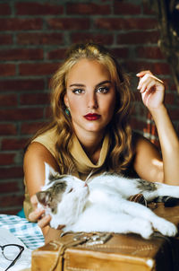 Portrait of beautiful young woman