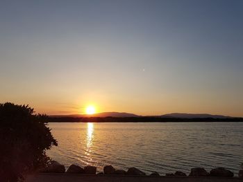 Sunset over lake