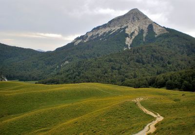 Coming down from the table of three kings peak we can see txamantxoia peak, nearby linza shelter. 