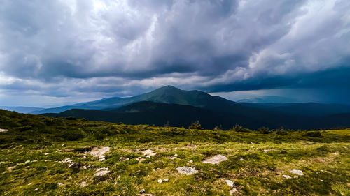 Scenic view of mountains against sky