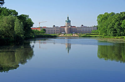 Reflection of buildings in water