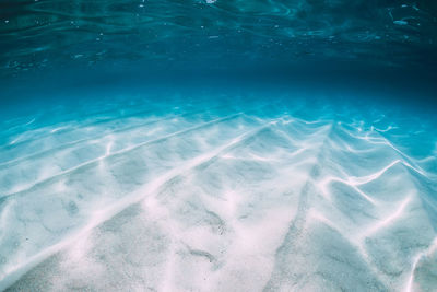 High angle view of swimming in sea