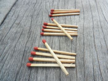 Thirteen matches lucky numbers on wood