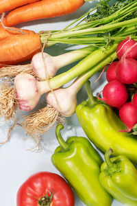 High angle view of vegetables