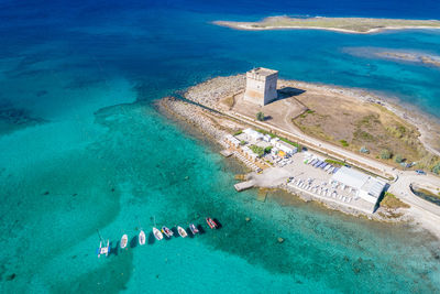 High angle view of sea