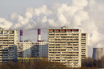 Buildings against sky in city