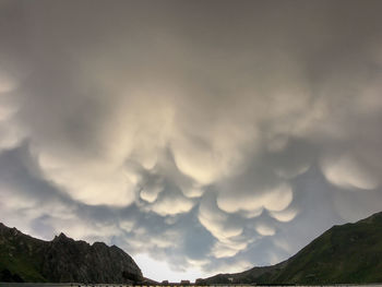 Low angle view of mountain against sky