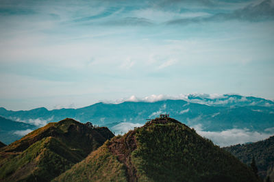 Panoramic view of mountains against sky