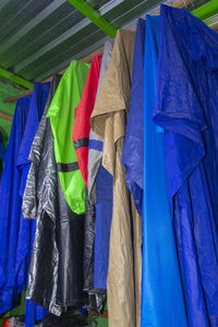 Low angle view of clothes hanging on clothesline