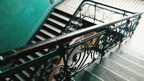 High angle view of bicycle staircase