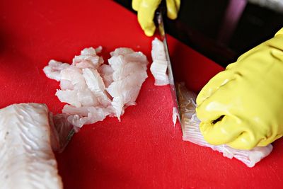 High angle view of ice cream on table