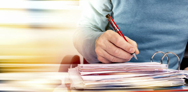 Man working on table