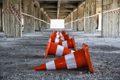 View of traffic cones