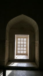 Closed door of building