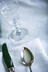 Close-up of glass of water on table