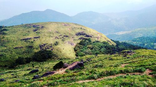 Scenic view of mountains against sky