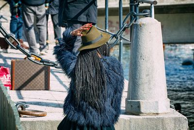 Man holding umbrella