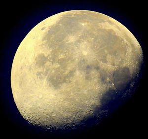 Close-up of moon against clear sky at night