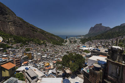 High angle view of favela