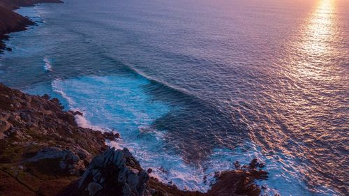 High angle view of sea against sky