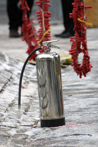 Fire extinguisher on footpath