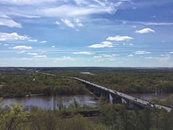 Bridge over river against sky