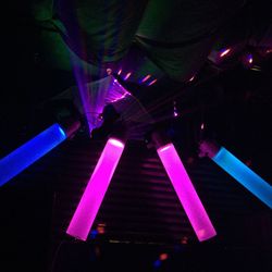 Illuminated lights at night