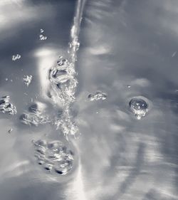 High angle view of bubbles in water