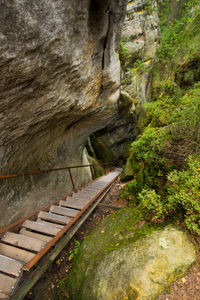 Scenic view of water flowing through rocks