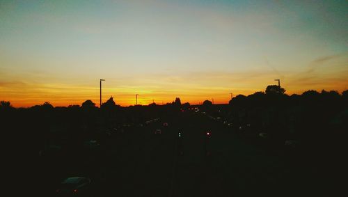 Sunset over city