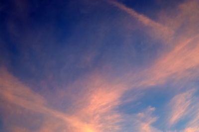 Low angle view of sky at sunset