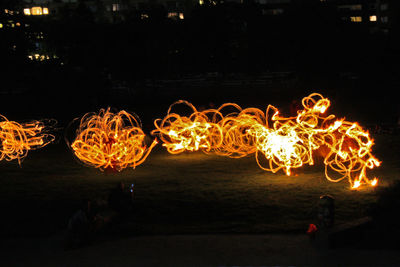 Firework display at night