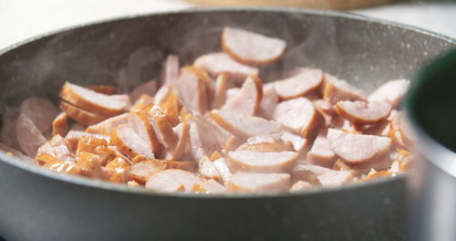 High angle view of food in bowl