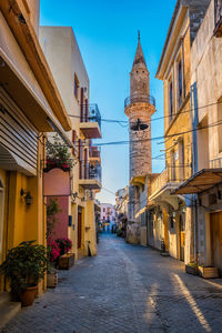 Scenic picturesque streets of chania venetian town. chania, creete, greece