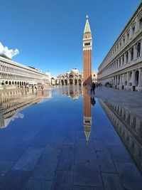 Reflection of buildings in water