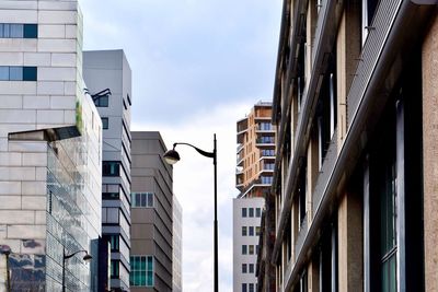 Low angle view of residential buildings against sky