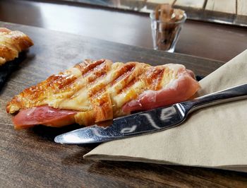 Croissant with serrano ham