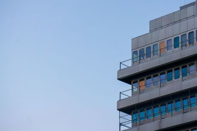 Low angle view of building against clear sky