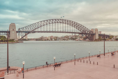 Bridge over river against sky