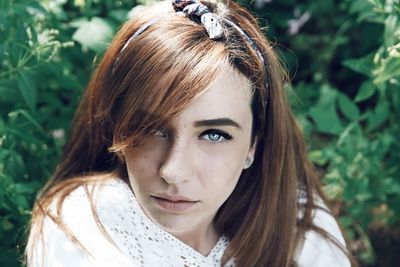 Close-up portrait of young woman