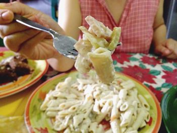 Close-up of served food in plate