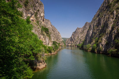 Scenic view of mountains against clear sky