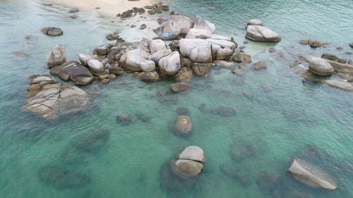 Rocks in sea