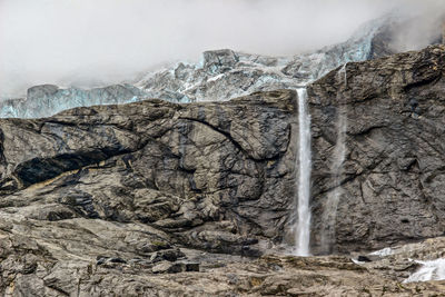 Scenic view of waterfall